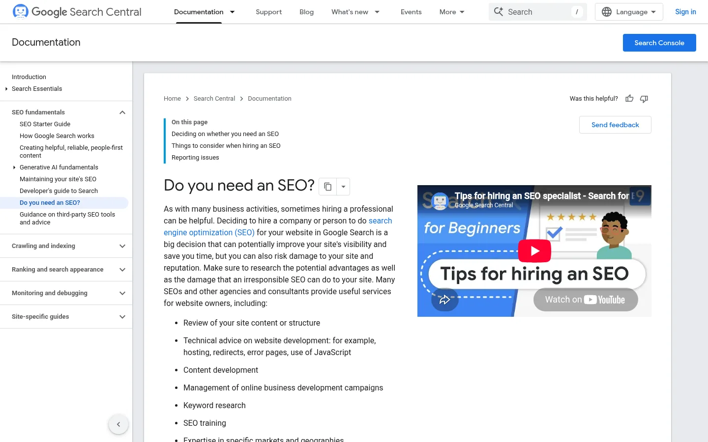 Google Search Central hiring guidance warning about ranking promises and secretive methods