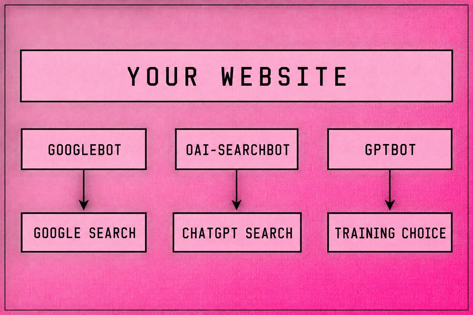 Separate access paths for Google Search, ChatGPT Search and OpenAI model training
