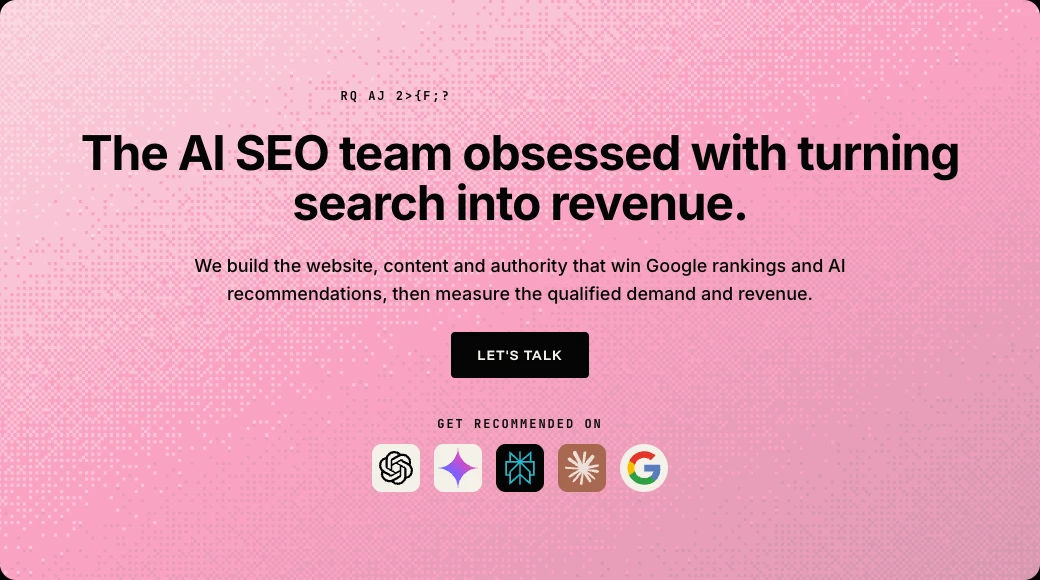 The Searchmaxxed website, captured from our own live homepage